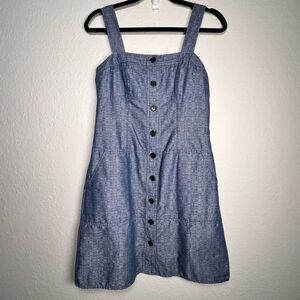 Derek Lam button front white white denim tank dress 🌺 pockets 🌺 size 4